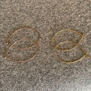 2 pairs Hammered Gold earrings